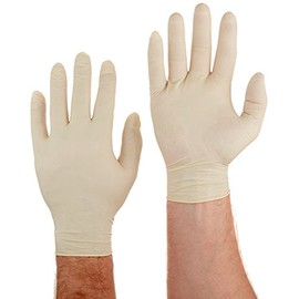 MCR Safety 5055XL SensaGuard Industrial Grade Latex Double Chlorinated Powder-Free Disposable Gloves, Natural, X-Large, Pack of 100