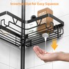 KEGII Black Shower Caddy Tension Pole with 2 Towel Bars,