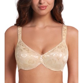 HACI Women's Minimizer Bra Full Figure Non Padded Plus Size Underwire Everyday Support(Beige,40DDD)