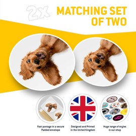 Vinyl Stickers (Set of 2) 7.5cm - English Cocker Spaniel Puppy Dog #21501