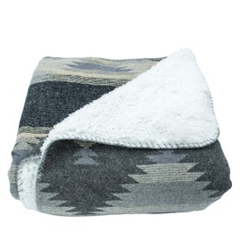 HiEnd Accents Shearling Southwest (Gris frío) Manta Azteca Suave, 127 x 152 cm