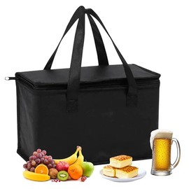 Foldable Car Cool Bag, 35 L, Camping Cool Bags with Reinforced Base, Extra Stable, Ideal as a Shopping Bag, Insulated Bag for Picnic, Lunch Bag, Black