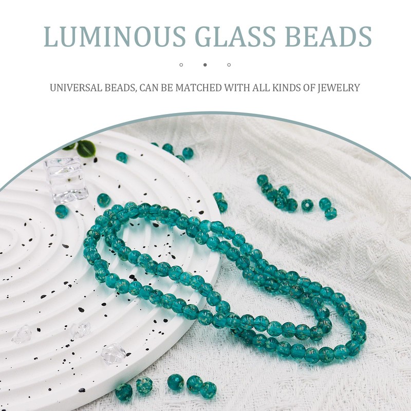 20 PCS Fruit Green Luminous Glass Beads， Glow in The