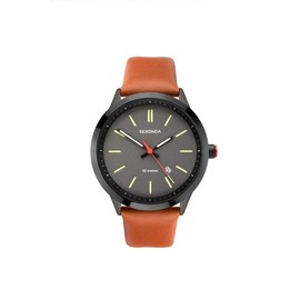 Sekonda Mens Analogue Quartz Watch with Brown Leather Strap 1828