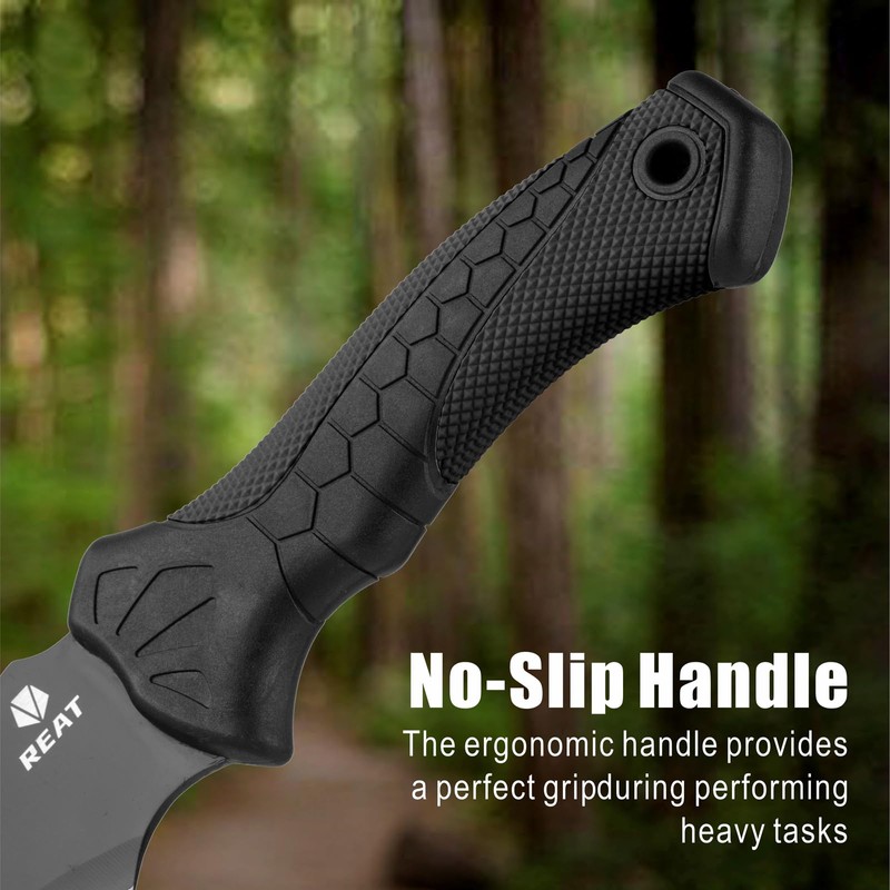REAT Gardenging Machete, 17" Heavy Duty Machete with Sheath, Ergonomic