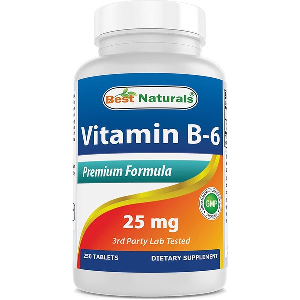 Best Naturals Vitamin B-6 25 Mg Tablets, 250 Count