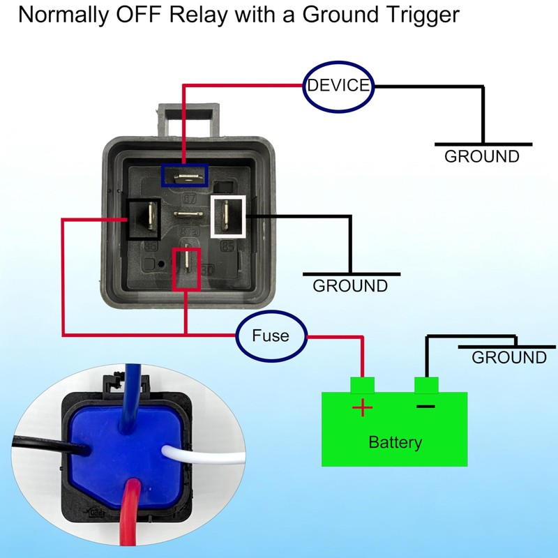 JD2912 Car Waterproof Heavy-Duty Relay Harness, 40AMP 12V DC Waterproof