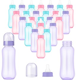 Norme Baby Shower Bottles 9.5 oz Plastic Baby Bottles Chug Sign Shower Game Party Favors Baby Bottles Bulk for Baby Shower Decorations Gender Reveal Gifts(Many Color, 24 Pcs)