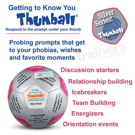 Trainers Warehouse Getting to Know You Thumball 6" | Conversation Starter, Ice Breaker, Team Building Game for The Office in Any Setting | 32 Prompts