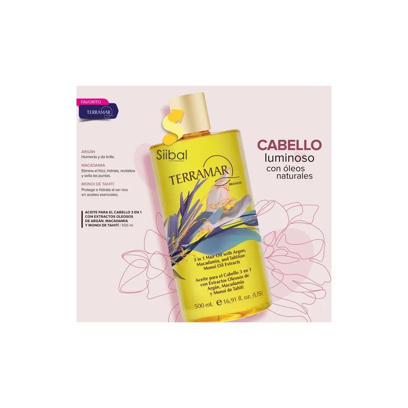 Oleo, Shampoo Y Mascarilla Argán Y Macadamia Terramar 500ml