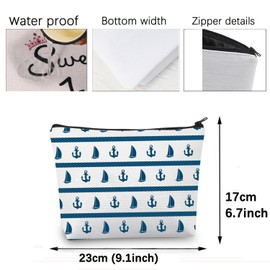 Nautical Anchor Makeup Cosmetic Bag Nautical Anchor Gifts for Women Sailors Gifts for Sea Lover Navy Makeup Travel Bag (Nautical Anchor Bag)
