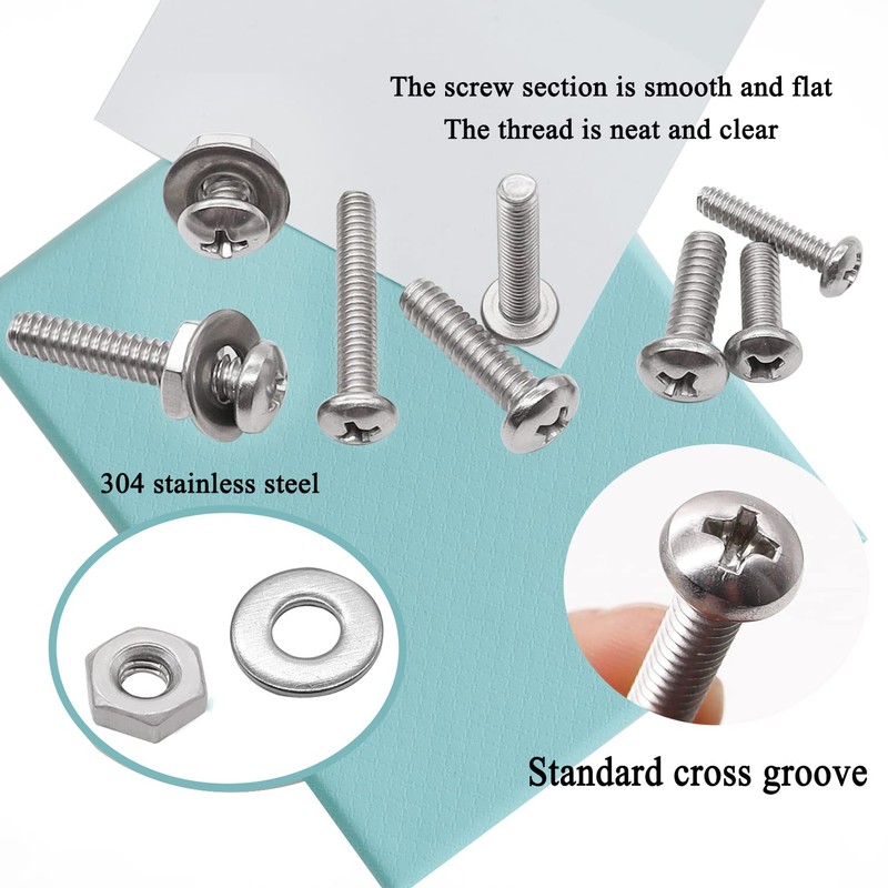 Tnisesm 700Pcs Nuts and Bolts 304 Stainless Steel Assortment Kit