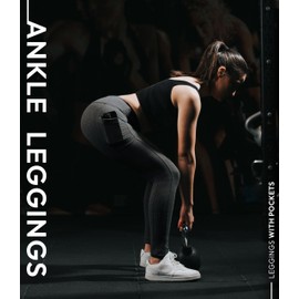 Nirlon Women's Leggings with Pockets High Waisted Workout Yoga Pants (M, Charcoal)