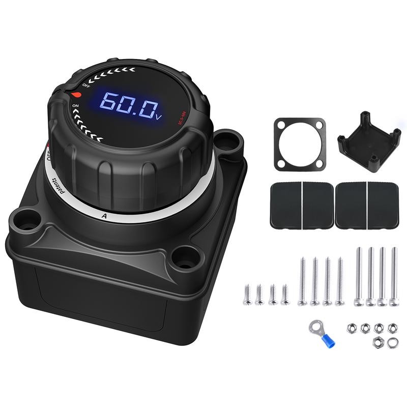 Battery Disconnect Power Switch with Digital Voltage Display,DC 5-60V