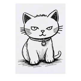 'Cunning Cat' Temporary Tattoo - Water Resistant, Skin-Safe, Non-Toxic Transfer (TO00075063)