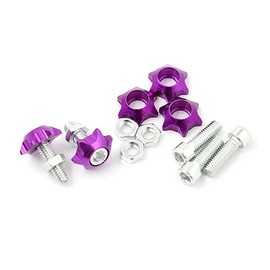 25 Pcs Cars Motorcycle License Plate Bolts Screws Purple 6mm 1996-2023