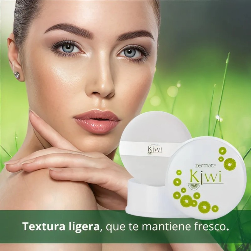 Talquera Con Borla Aroma Kiwi Fresca Y Cítrica