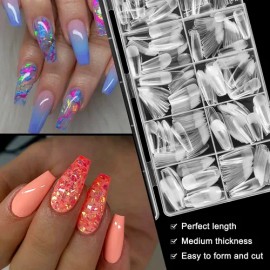 Puntas De Uñas De Bailarina Acrílicas Medio Mate 480pcs
