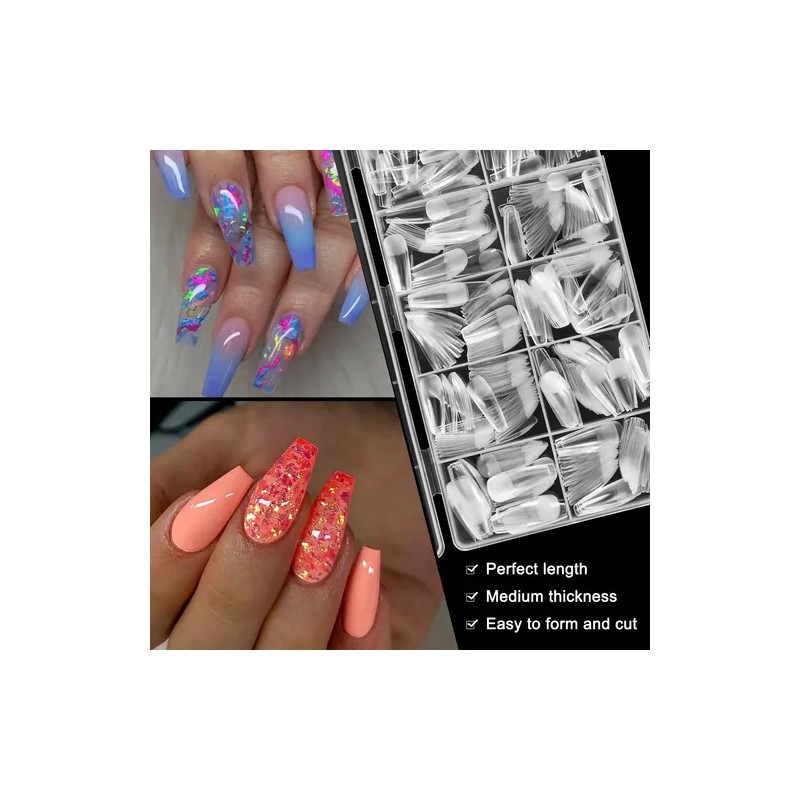 Puntas De Uñas De Bailarina Acrílicas Medio Mate 480pcs