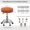 Wanyint Bar Stool Chair Cover Round Super Breathable Dark Orange
