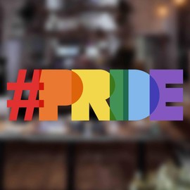 Stickers4 2 x Small Pride Rainbow Window Sticker - Reusable, Glossy Vinyl, Rainbow Color, Indoor/Outdoor, Pride Style, Rectangular Shape, Perfect for Windows, Glass Surface