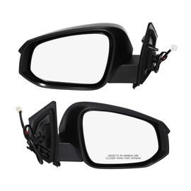 PM Auto Driver & Passenger Side Mirrors, Left-Right Power Non-Heated Textured Black Manual Folding View Mirror Replacement For 2013-2015 Toyota RAV4, Door Mirror Pair of 2
