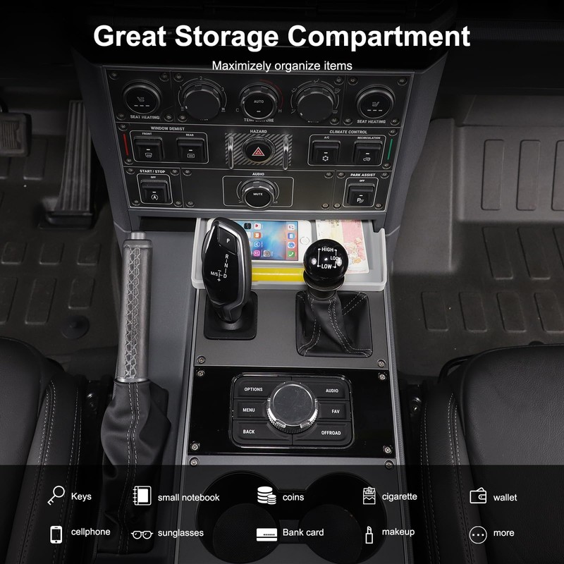 Tumukiw Gear Shift Center Console Front Tray Organizer Compatible with