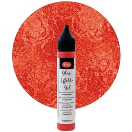 Viva Decor Glas-Effekt-Gel (Kaminrot, 28 ml) Glass Pen - Porzellanstifte - Farbe für Glas - Keramik Farbe - Glass Color - Glasmalfarbe wasserfest/spülfest