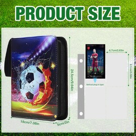 Mineup Scrapbook for Football Cards, 50 Pages 400 Cards Capacity Football Scrapbook, Football Cards Scrapbook, Football Trading Card Album, Large Cards Book, Gifts for Boys and Girls