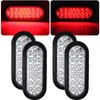 Traberm 4Pcs 6" Inch Oval Red 24 Led Trailer Tail