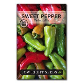 Sow Right Seeds - Cubanelle Sweet Pepper Seeds for Planting Outdoors - Non-GMO Heirloom Packet with Instructions to Plant a Home Vegetable Garden - Grow an Abundance of Fresh Mild Peppers (1)