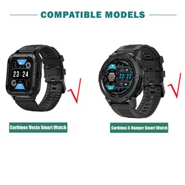 Lamshaw Compatible Carbinox X-Ranger Smart Watch band Bands, 22mm Soft Silicone Magnetic Buckle Sport Wristband Replacement Straps Compatible for Carbinox X-Ranger/Vesta Smart Watch (Gray)