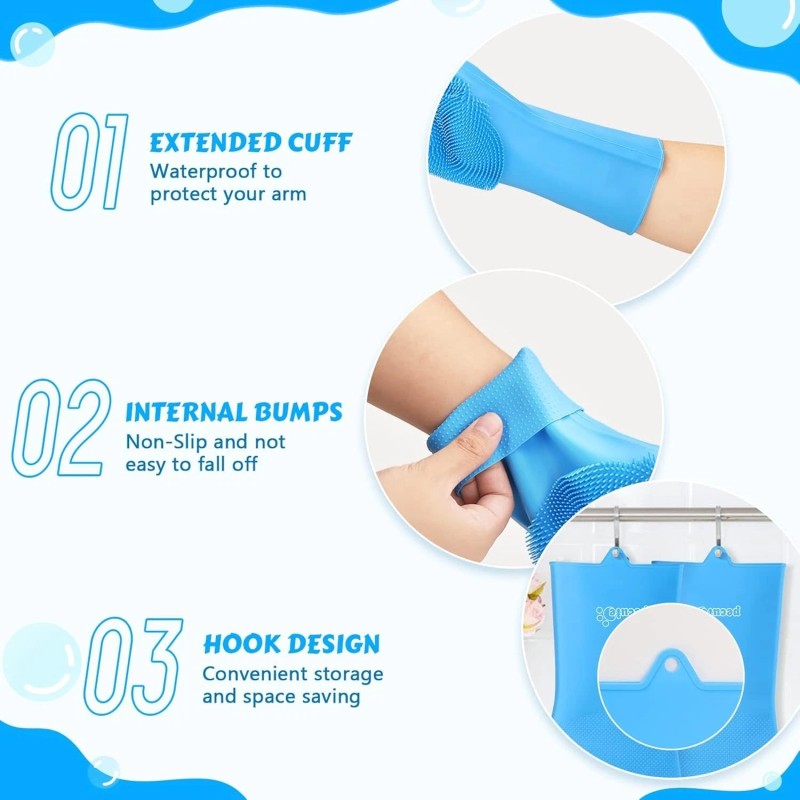 Pecute Pet Grooming Gloves - Heat Resistant Silicone Gloves with