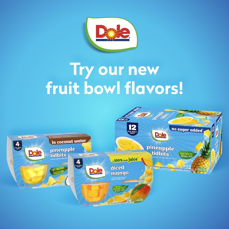 Dole Fruit Bowls Diced Pears in 100% Juice Snacks, 4oz