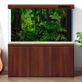 Forest Aquarium Background Densely Woods In Moss Natural Landscape Terrarium Background Lush Green Tropical Forest Jungle Ferns Fish Tank Background Old Huge Trees Reptile Habitat Background 48x18in