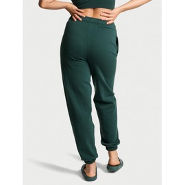 Victoria's Secret Women's Pink Logo Campus Sweatpants, Womens Sweatpants, Dark Green, (M)