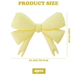 4 Pcs Large Bow Balloons Decorations, Cute Cream Balloons Bow Birthday Decorations, Bow Balloons Decors for Girls Women Party Home Outdoor Wedding Bridal Shower Engagement Party Decors Supplies