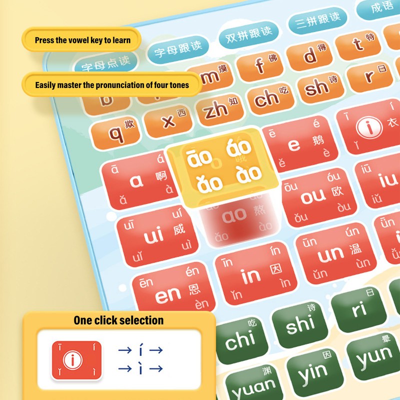 Kid Chinese Pinyin Learning Tablet Toddlers Pinyin Speaking Learning Pad