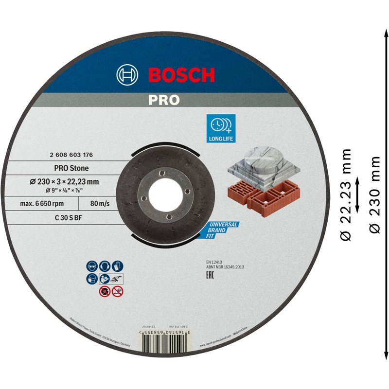 Bosch 2608603176 Standard for Stone Cutting disc with Depressed Centre