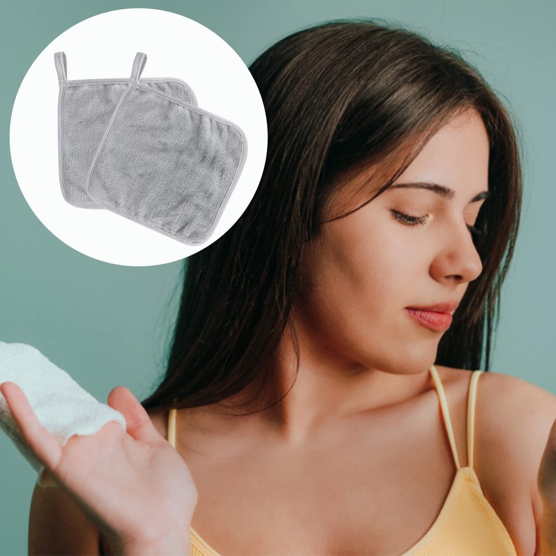 2pcs Reusable Makeup Remover Cloth Microfibre Face Cleansing Cloths,Make Up