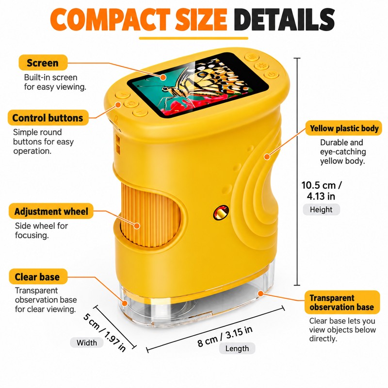 Handheld Digital Microscope for Kids – 1000X Magnification with 2.0-Inch