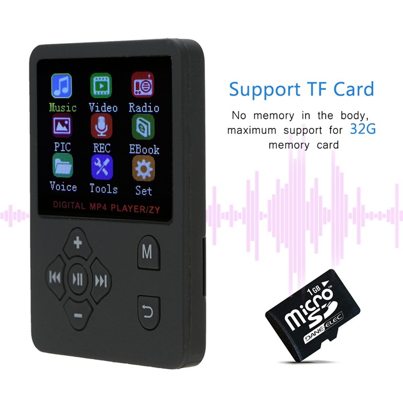 Thin Lightweight Portable Color Screen HiFi MP3 MP4 Music Player