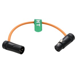 HangTon XLR 3 Pin Male to Female, Low-Profile Right Angle, Audio Cable for Recorder Mixer Microphone Speaker Sound Devices Mixpre 10 II Zoom F8n Zaxcom Sony Canon Camera, Orange 30cm