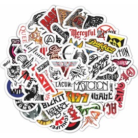 BulbaCraft Classic Rock Stickers - 100pcs, Waterproof, Guitar & Music Themed, 50-70s Rock and Roll Gifts