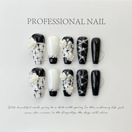 10-Piece Handmade Press On Nails Set - Convenient, Versatile, Reusable - Includes Press On Nails, Glue On Nails, Impress Nails - Pastel & Variety of Styles