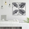 2pcs Leaf Statue Black Style Embossed Design Metal Material Decorative
