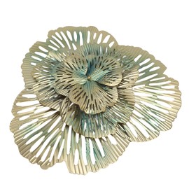 NOENNULL Metal Wall Decoration Modern Stylish Triangular Ginkgo Flower Iron 3D Wall Sculpture for Living Room Bedroom Hall, Elegant and Unique Metal Flower Wall Art, Premium