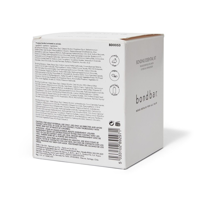 Bondbar Bonding Essential Kit, Contains PreShampoo, Shampoo, Conditioner, and Styling