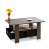 Furinno Coffee Table with Bins, Dark Brown/Black