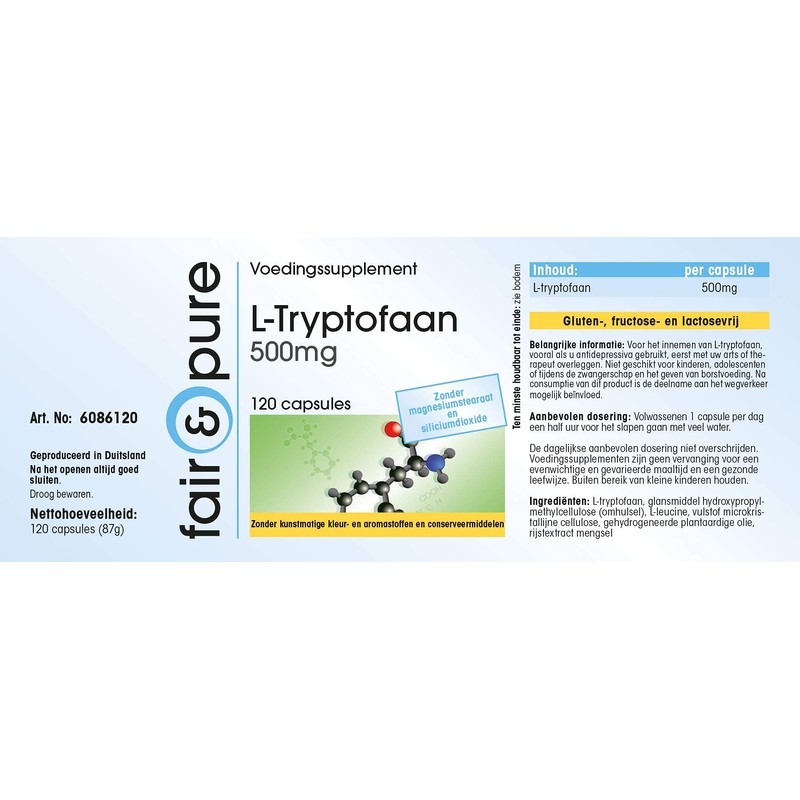 Fair & Pure® - L-Tryptophan 500 mg - Vegan -